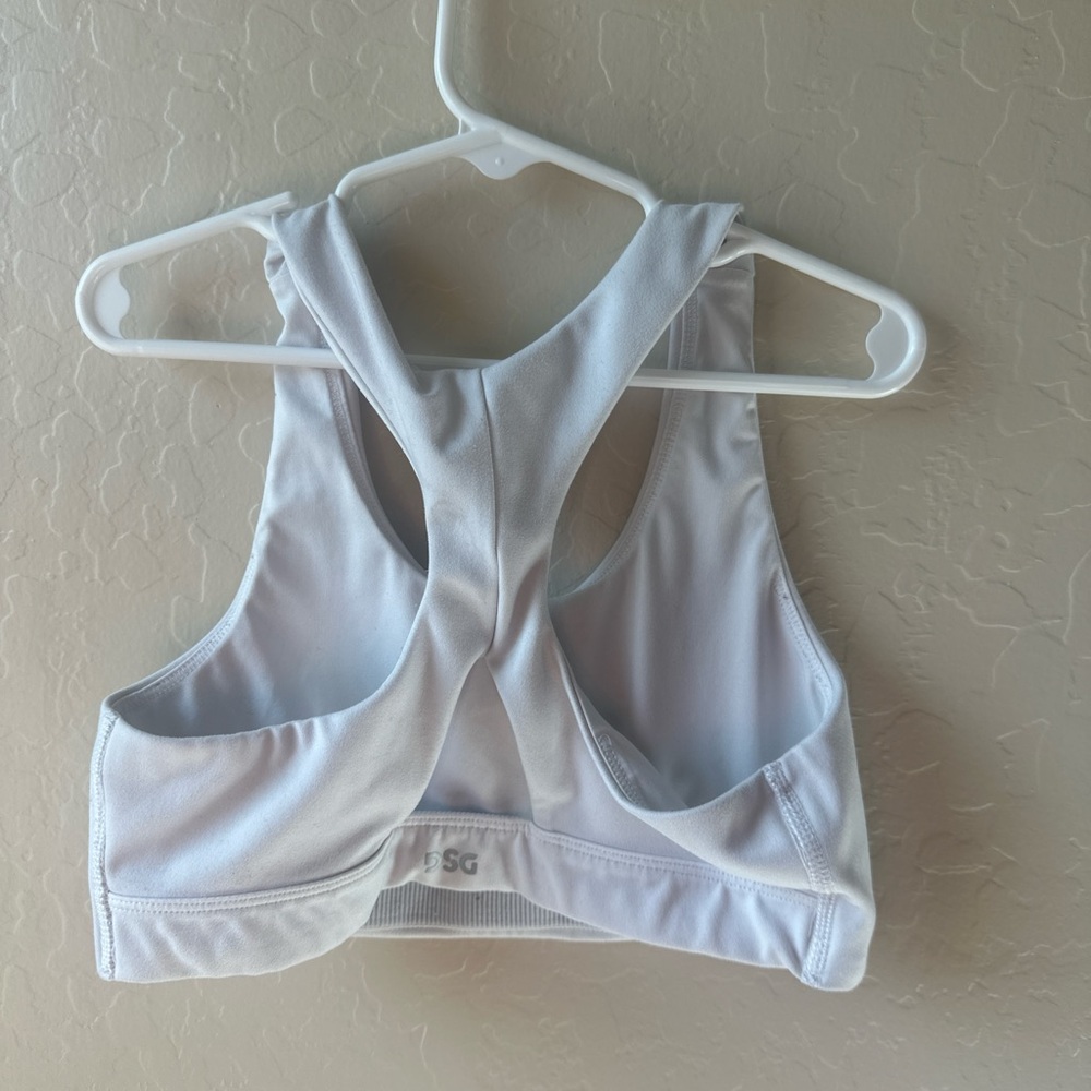 Girls White Sports Bra